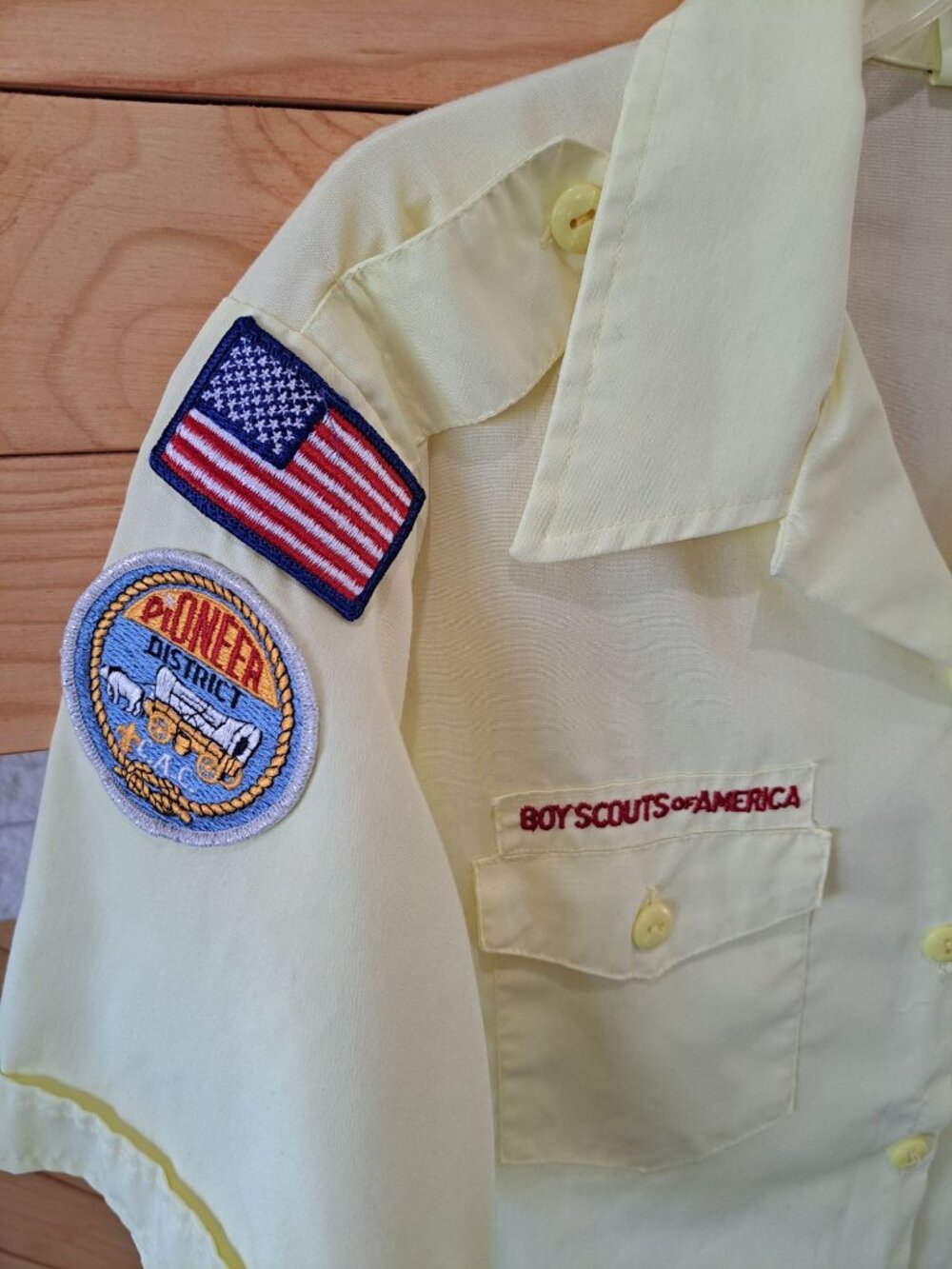 Boy Scouts Of America Official Blouse Yellow Patches Embroidered Logos USA L - Picture 4 of 9
